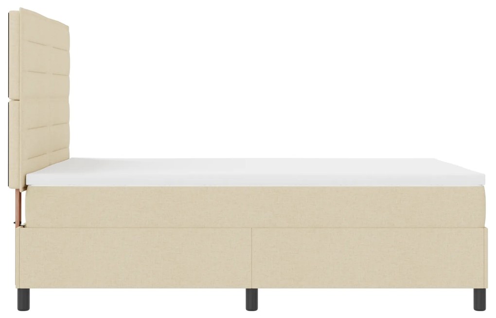 Cama Box Spring com Colchão Creme 140x190 cm Tecido