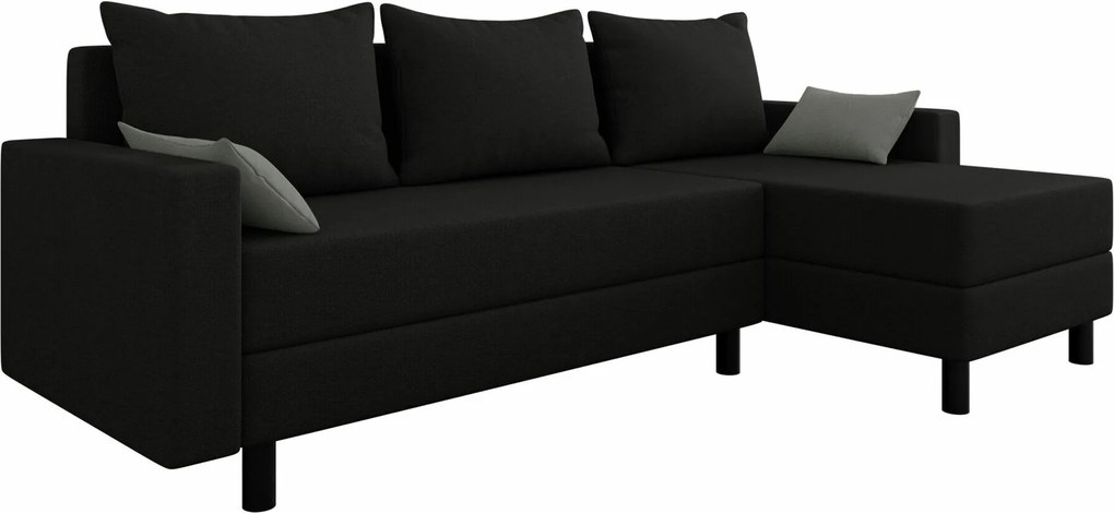 Sofá de canto Delaware 100, Cama com arrumação, 238x123x77cm, 94 kg, Pernas: Plástico