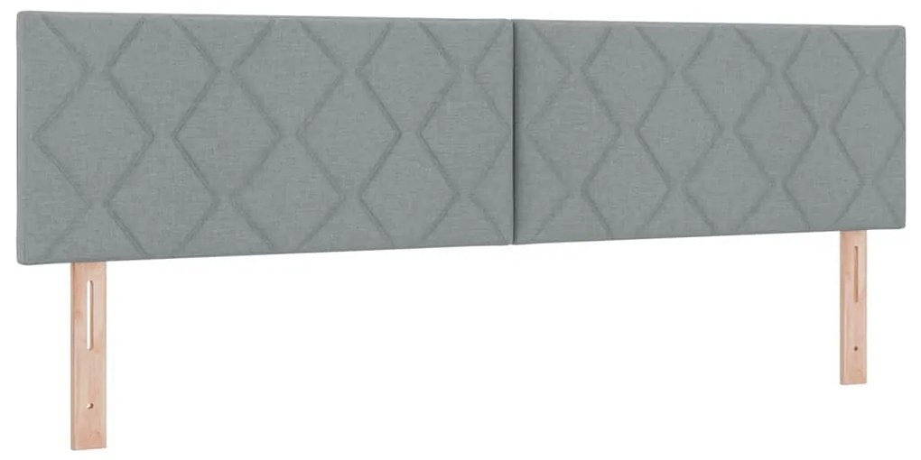Cama Box Spring com Colchão Cinza Claro, 180 x 200 cm, Tecido
