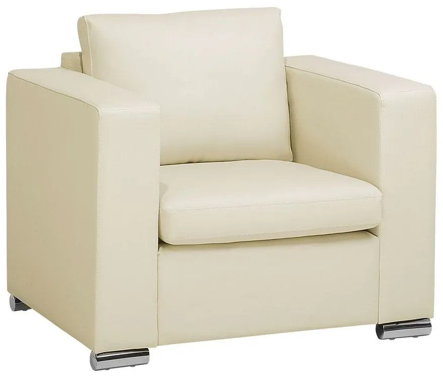 Conjunto de sofás com 6 lugares em pele creme HELSINKI Beliani