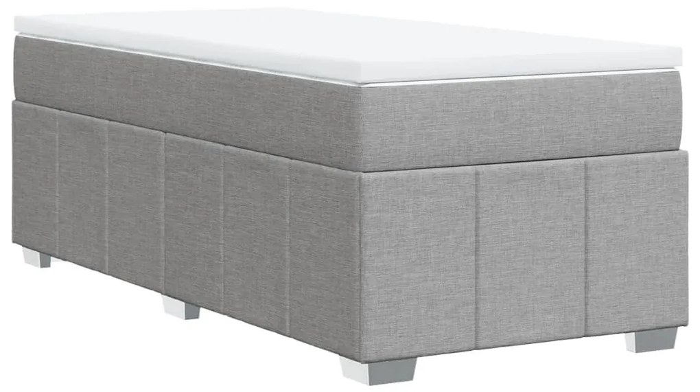 Cama com molas/colchão 90x190 cm tecido cinzento-claro