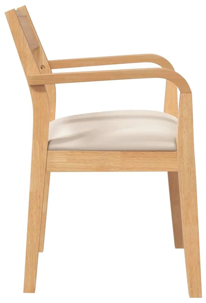Cadeiras de jantar com almofadões 2 pcs madeira maciça natural