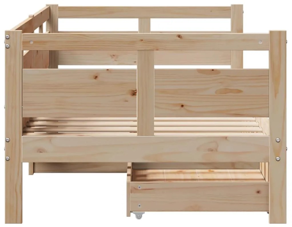 Sofá-cama com gavetas 90x190 cm madeira de pinho maciça
