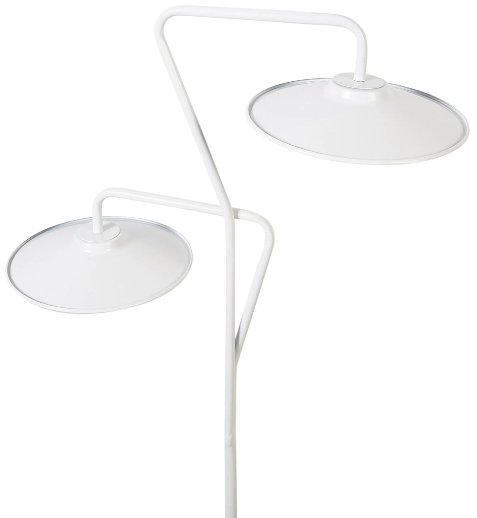 Candeeiro de pé com 2 luzes LED em metal branco GALETTI Beliani