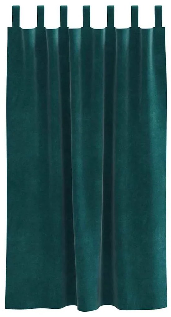 Cortinas Blackout vidaXL com Laços de Suspensão 2 pcs Verde Escuro Vel