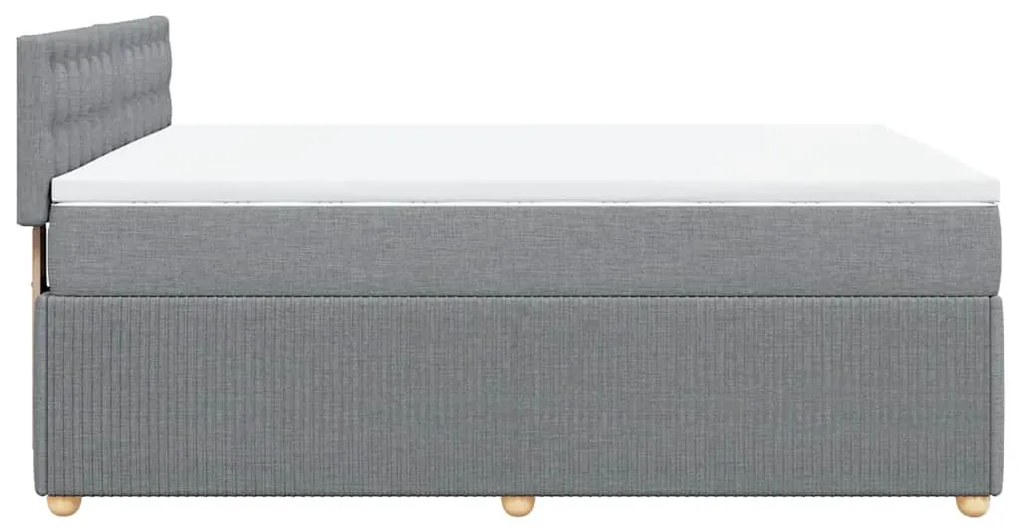 Cama com molas/colchão 160x200 cm tecido cinzento-claro