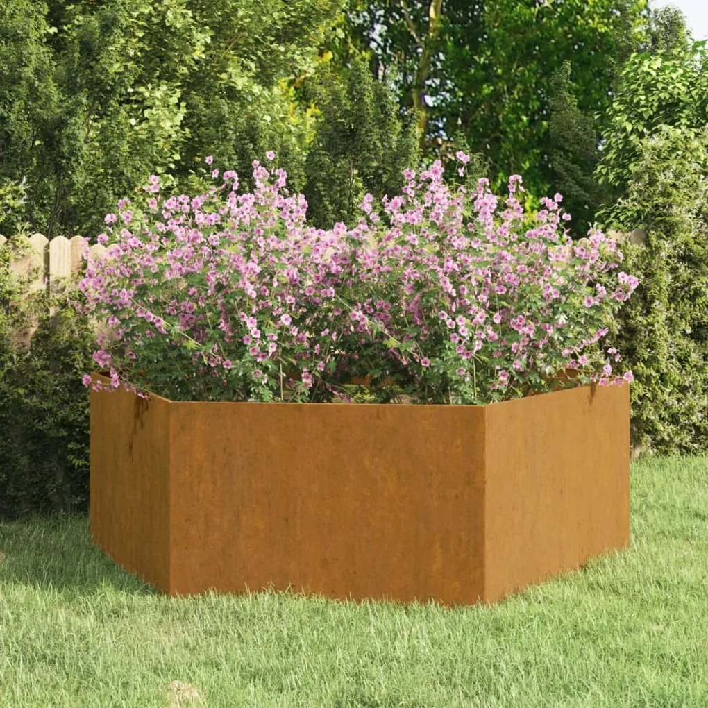 vidaXL Vaso/floreira 138x120x45 cm aço corten cor enferrujado