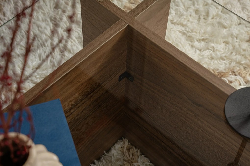 Mesa de Centro Vetrino – Nogueira – 105x40x65 cm
