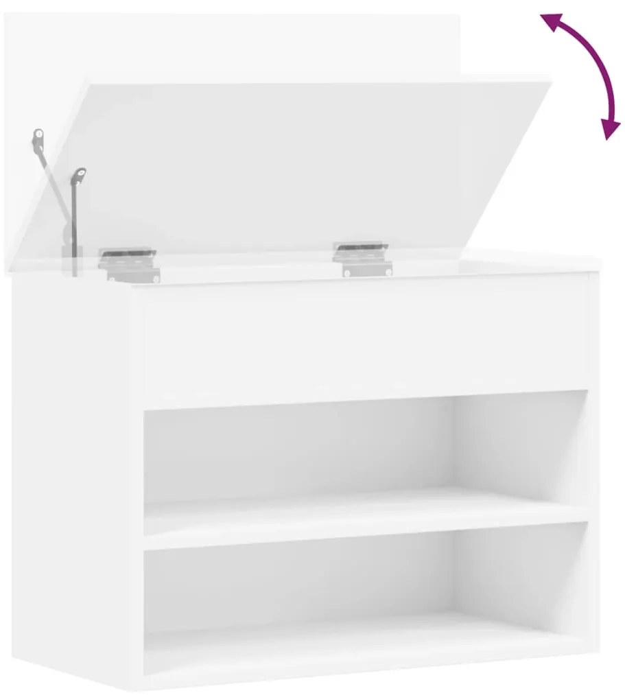 Banco sapateira 60x30x45 cm derivados de madeira branco