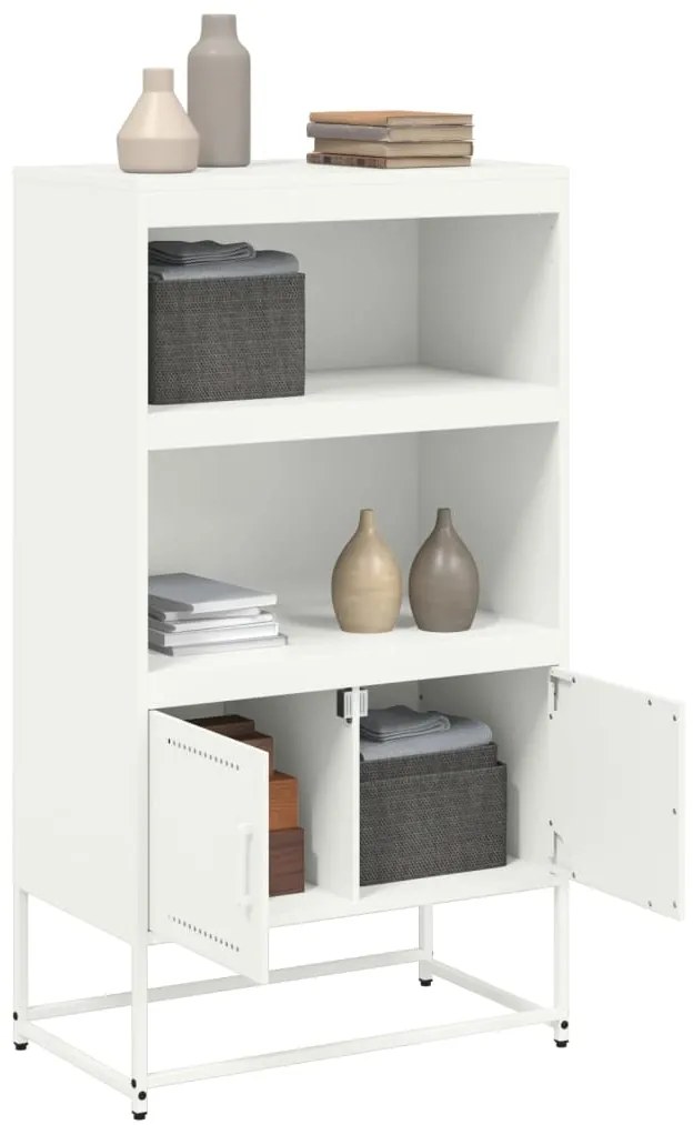 Aparador alto 68,5x38,5x123,5 cm aço branco