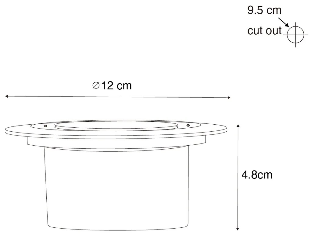 Conjunto de 6 projetores de solo em aço com LED IP65 solar - Terry