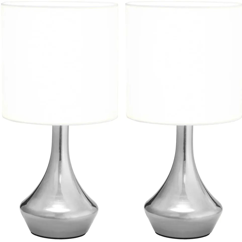 Candeeiros de secretária ativados por toque 2 pcs branco E14
