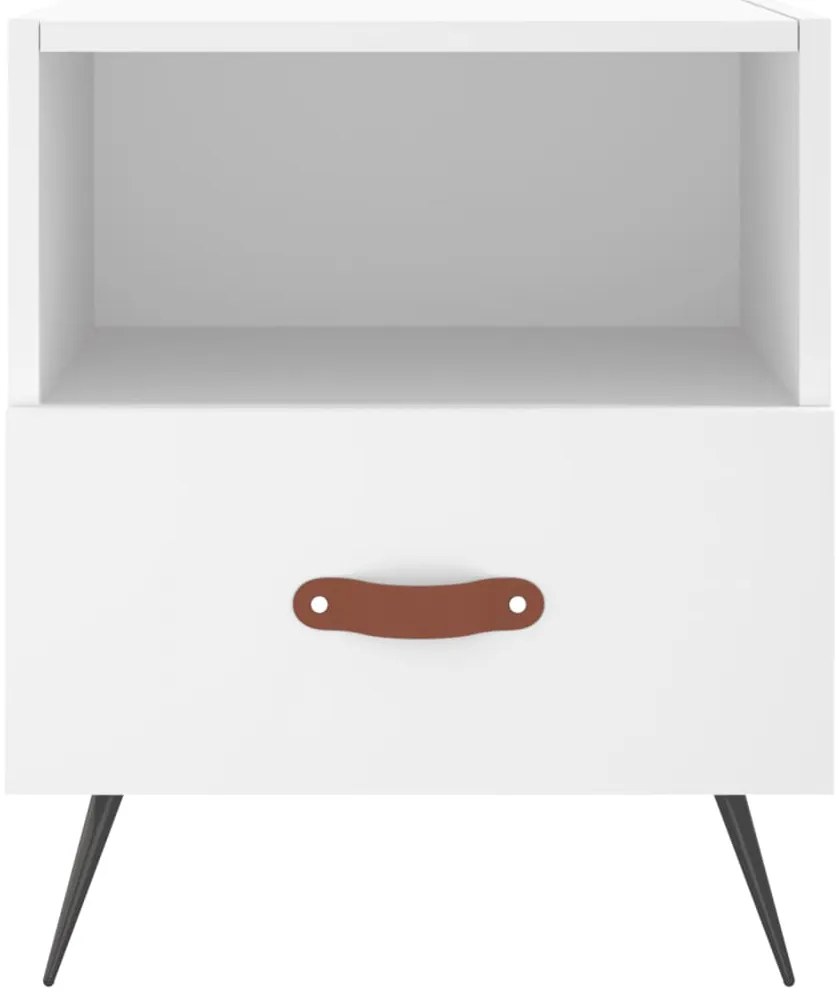 Mesas de cabeceira 2 pcs 40x35x47,5 cm deriv. de madeira branco