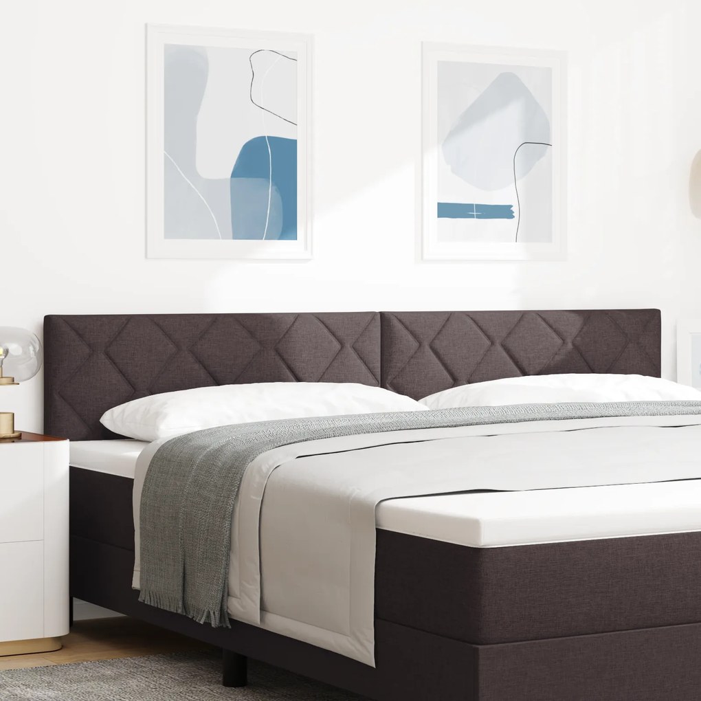 Cabeceira LED vidaXL Design Blocos de Diamante Castanho 200 cm Tecido