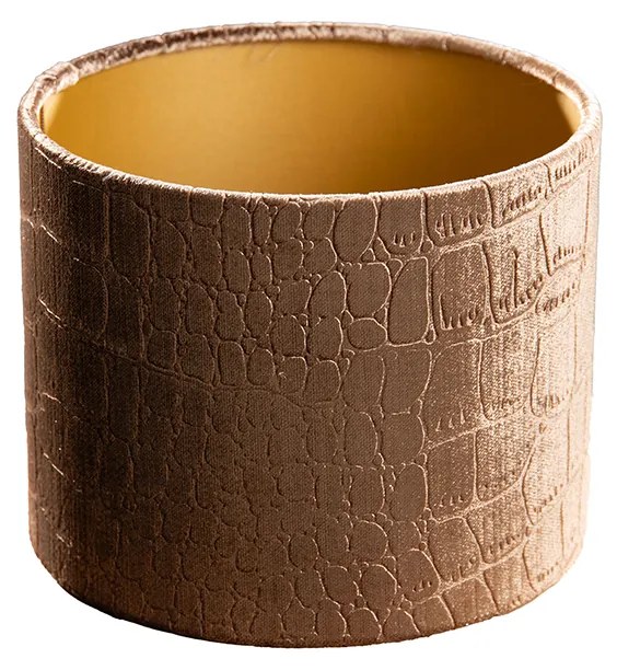 Abajur de Veludo com Design Crocodilo e Interior Dourado 18/18/14