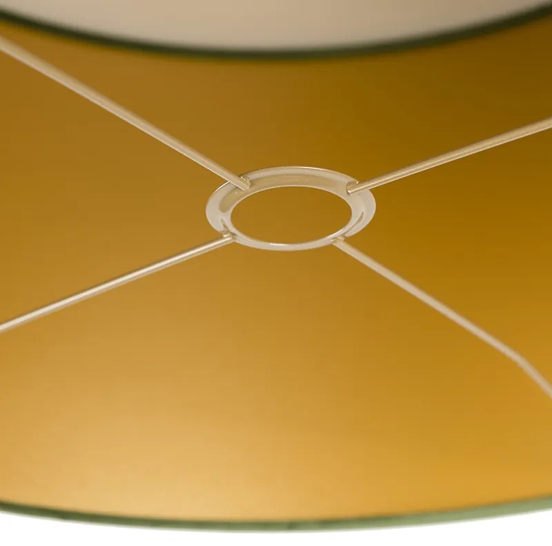 Abajur de veludo verde 50/50/25 com interior dourado