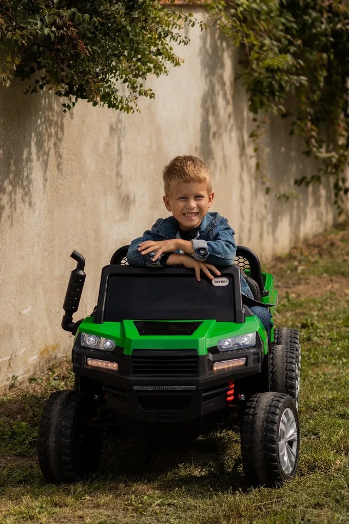 Carro elétrico para Crianças RIDER 6X6 com tração nas 4 rodas, bateria 2x12V, rodas EVA, eixos de suspensão, controle remoto 2,4 GHz, dois lugares, MP