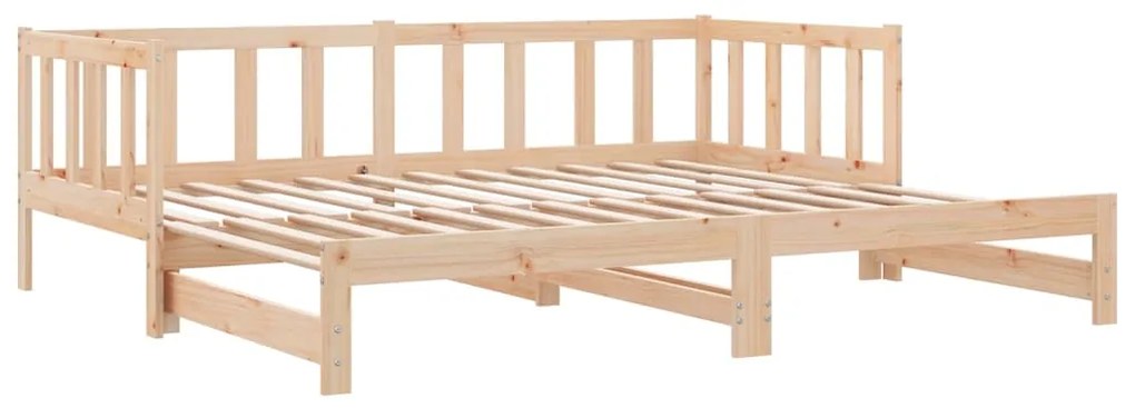 Sofá-cama de puxar 2x(80x200) cm madeira de pinho maciça