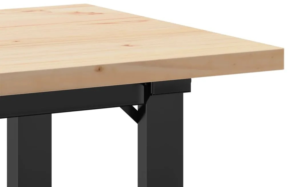 Mesa de jantar estrutura em O 100x50x75,5cm pinho/aço