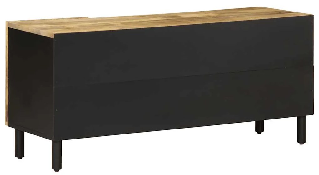 Móvel de TV 105x33,5x46cm madeira mangueira áspera maciça preto