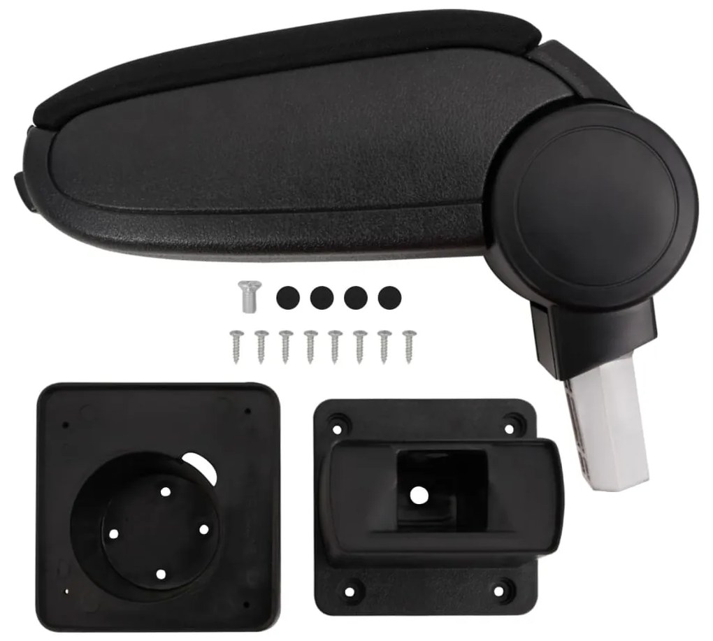 vidaXL Apoio de braço p/ carro 13x31,5x(29-51) cm ABS preto