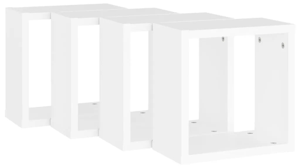 Prateleiras de parede em forma de cubo 4 pcs 30x15x30cm branco