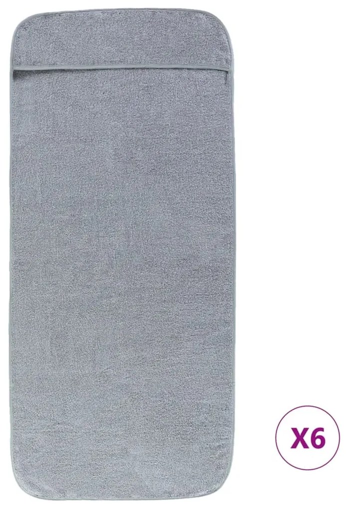 Toalhas de praia 6 pcs 60x135 cm tecido 400 GSM cinzento