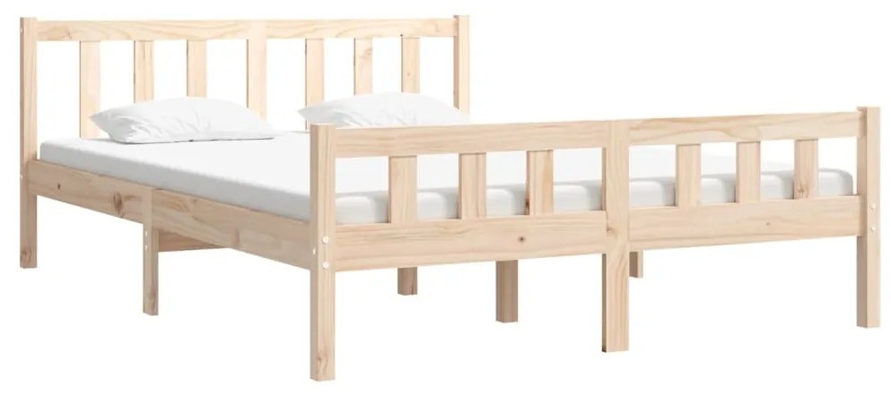 Estrutura de cama casal 135x190 cm madeira maciça