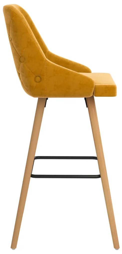 Bancos de bar 2 pcs veludo amarelo