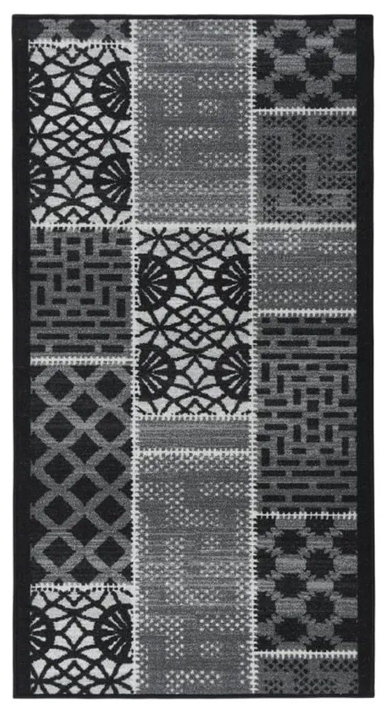 vidaXL Tapete/passadeira 80x200 cm preto