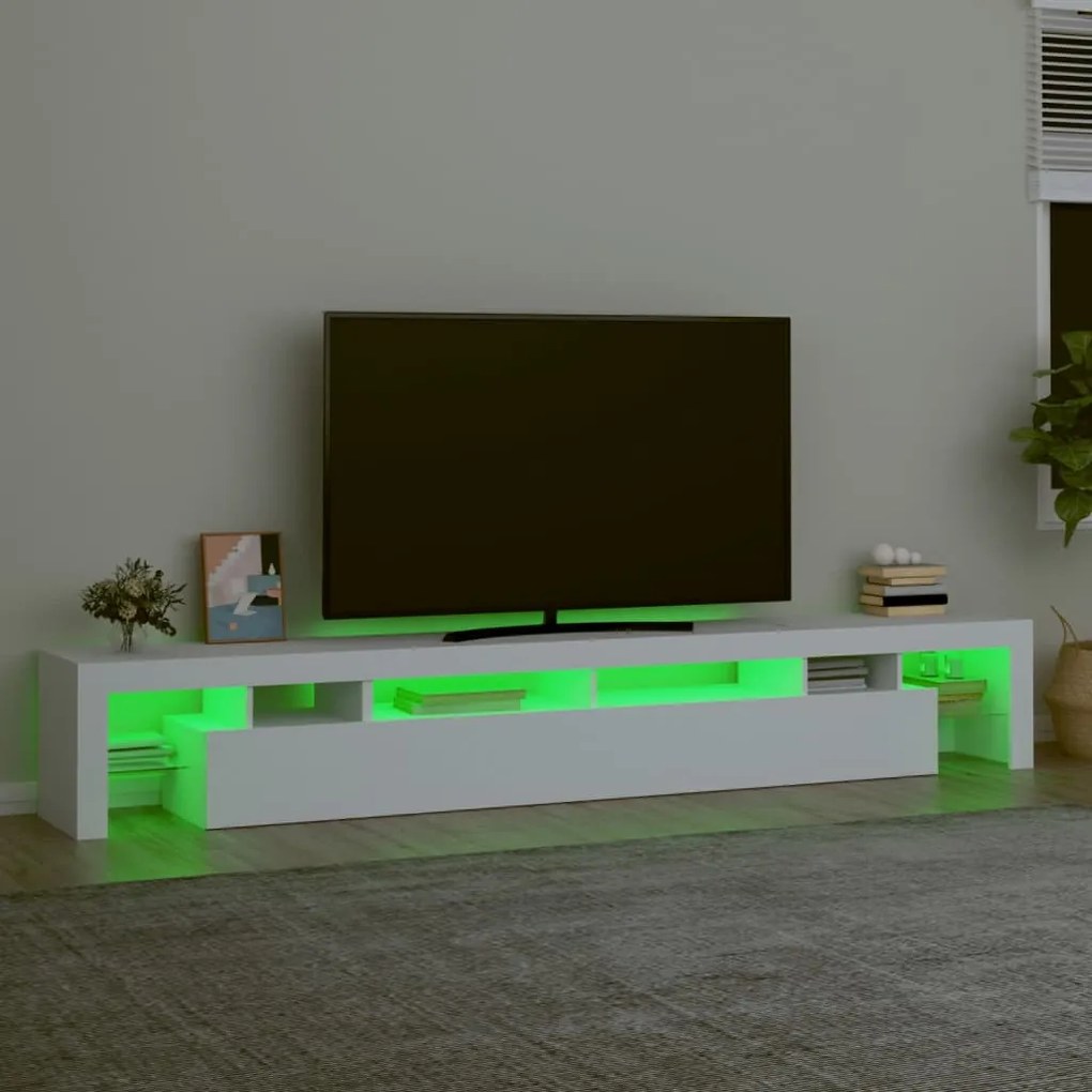 Móvel de TV Phila com Luzes LED 260 cm - Branco - Design Moderno