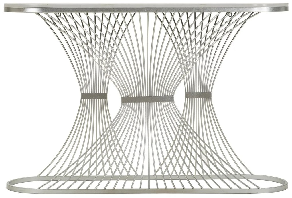 MESA DE CONSOLA 120X35X79 CM PRATEADA