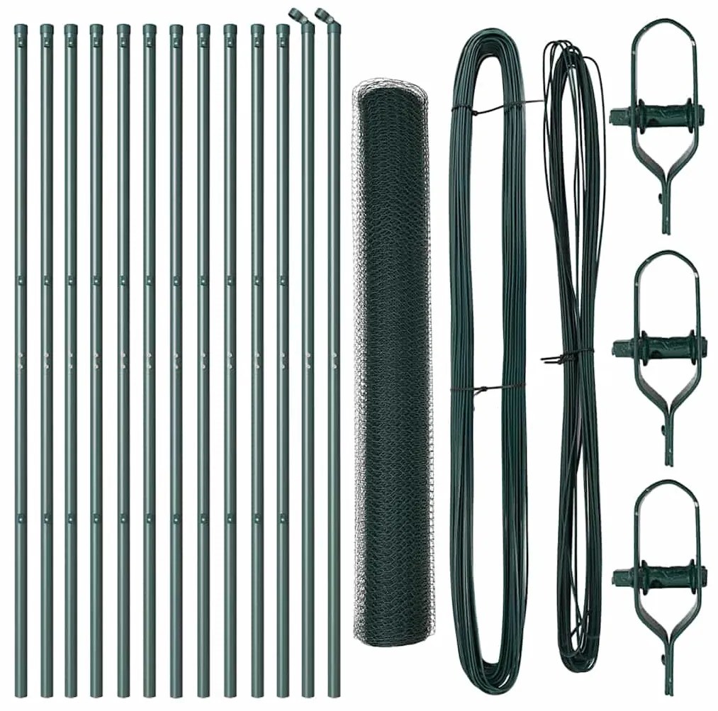 Conjunto de Cercas Conjunto de 2 Verde Floresta Malha de Metal