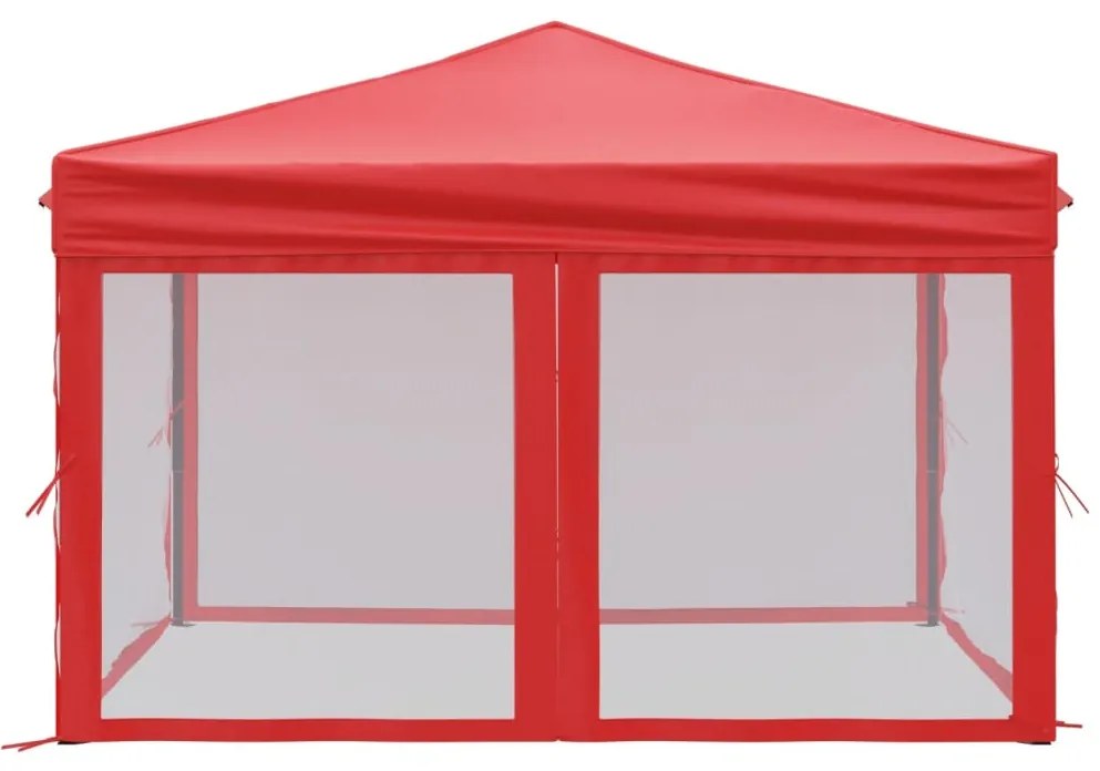 Tenda para festas dobrável com paredes laterais 3x3 m vermelho