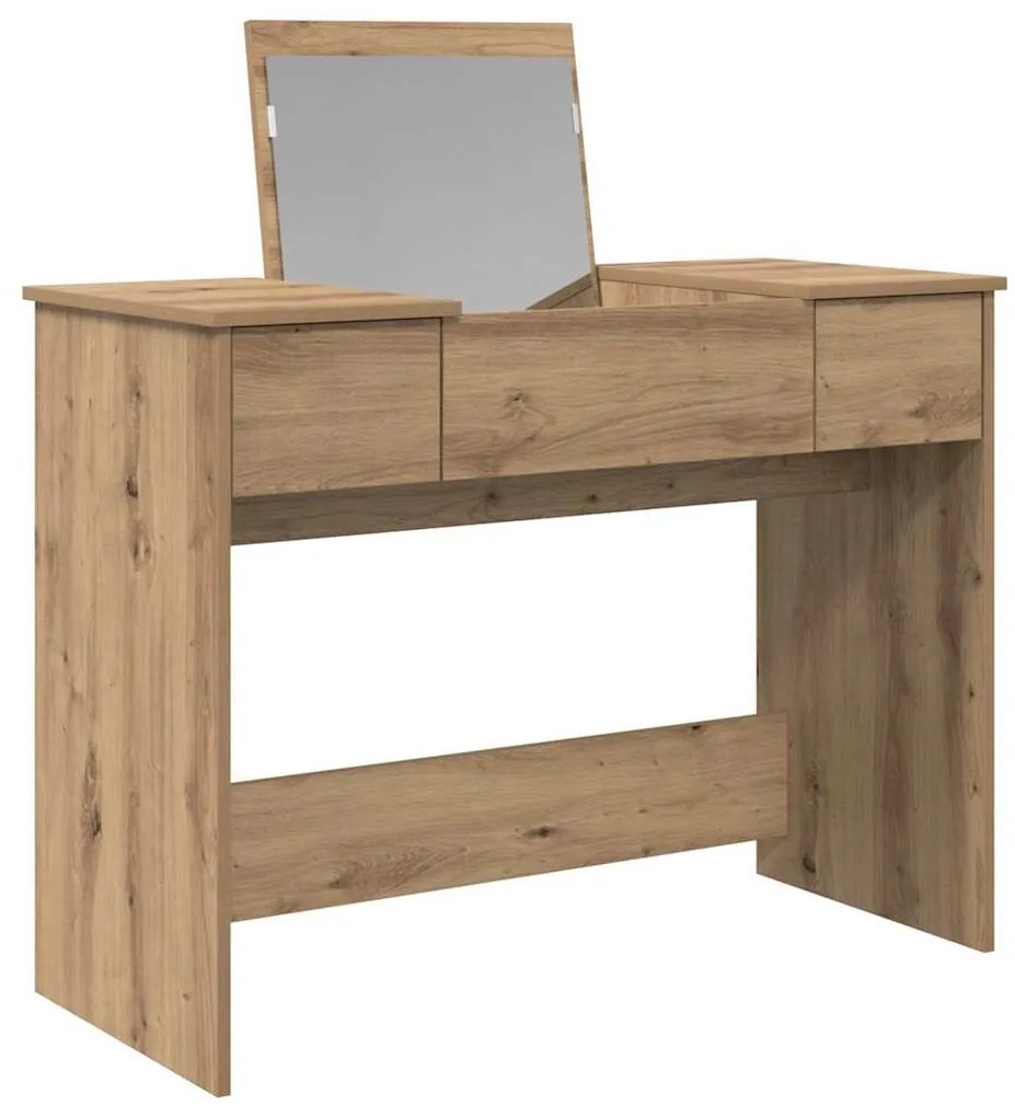 mesa de tocador com espelho Carvalho Artesanal 100x45x76 cm