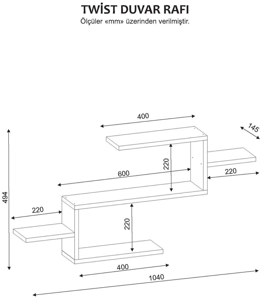 Estante Twist – Branco – 104x49,4x14,5 cm | Tribo Home