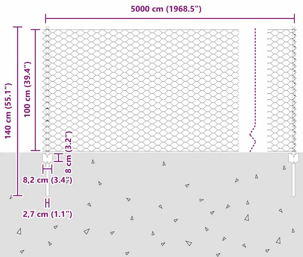Postes de Cerca vidaXL 11 pcs U-Channel Verde 100 cm Aço