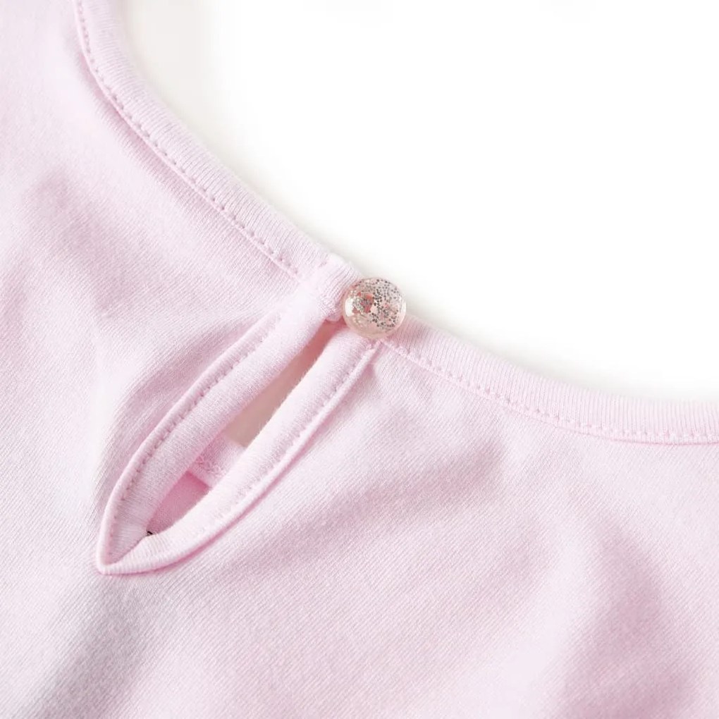 Vestido de criança com folhos rosa-claro 140