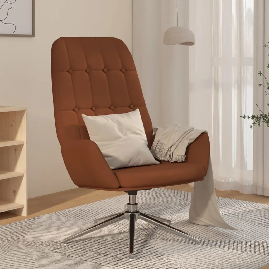 vidaXL Cadeira de descanso camurça artificial castanho