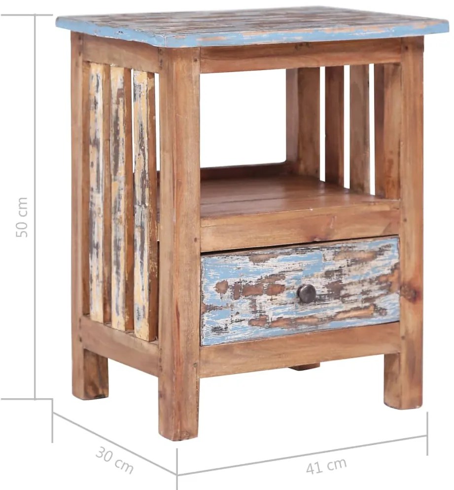 Mesa de cabeceira 41x30x50 cm madeira de mogno maciça