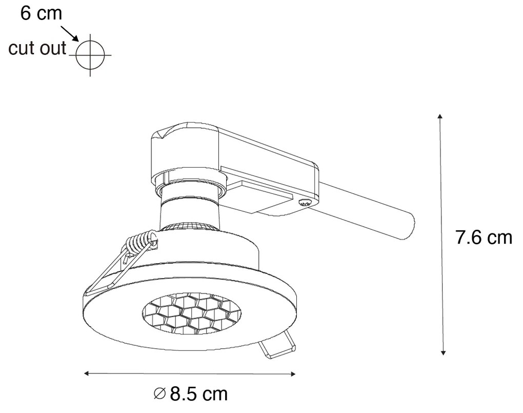 Foco embutido moderno para casa de banho dourado IP54 - Shed Honey Moderno