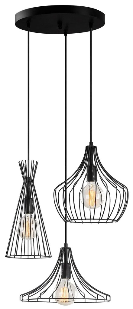 Candeeiro de Teto Mezopotamya – Preto – Ø 55 cm x Altura 113 cm