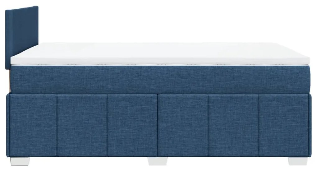 Cama boxspring com colchão 120x190 cm tecido azul