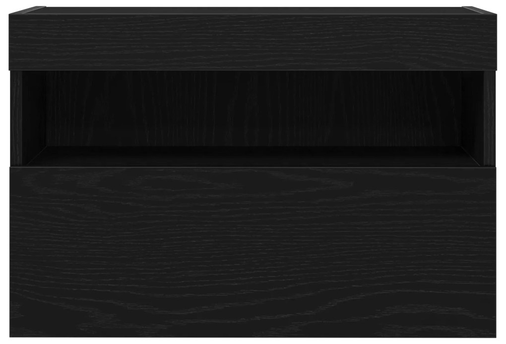 Cabinet de TV vidaXL com Luzes LED Carvalho Preto 60x30x40 cm