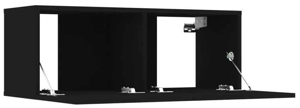 Móveis de TV 4 pcs 80x30x30 cm derivados de madeira preto