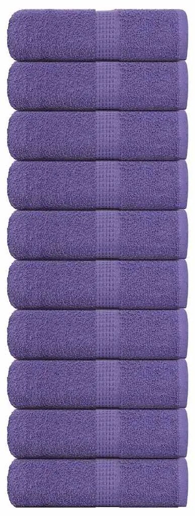 Toalhas de mãos 10 pcs 30x30 cm 360 gsm 100% algodão roxo