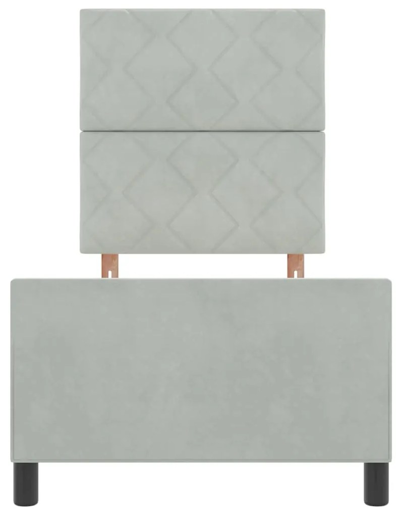 Cama vidaXL Cinza Claro 80x200 cm Veludo