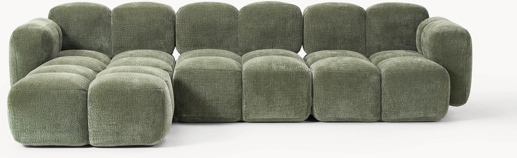 Sofá modular Tayla (4 lugares) com pufe (esquerdo/direito)