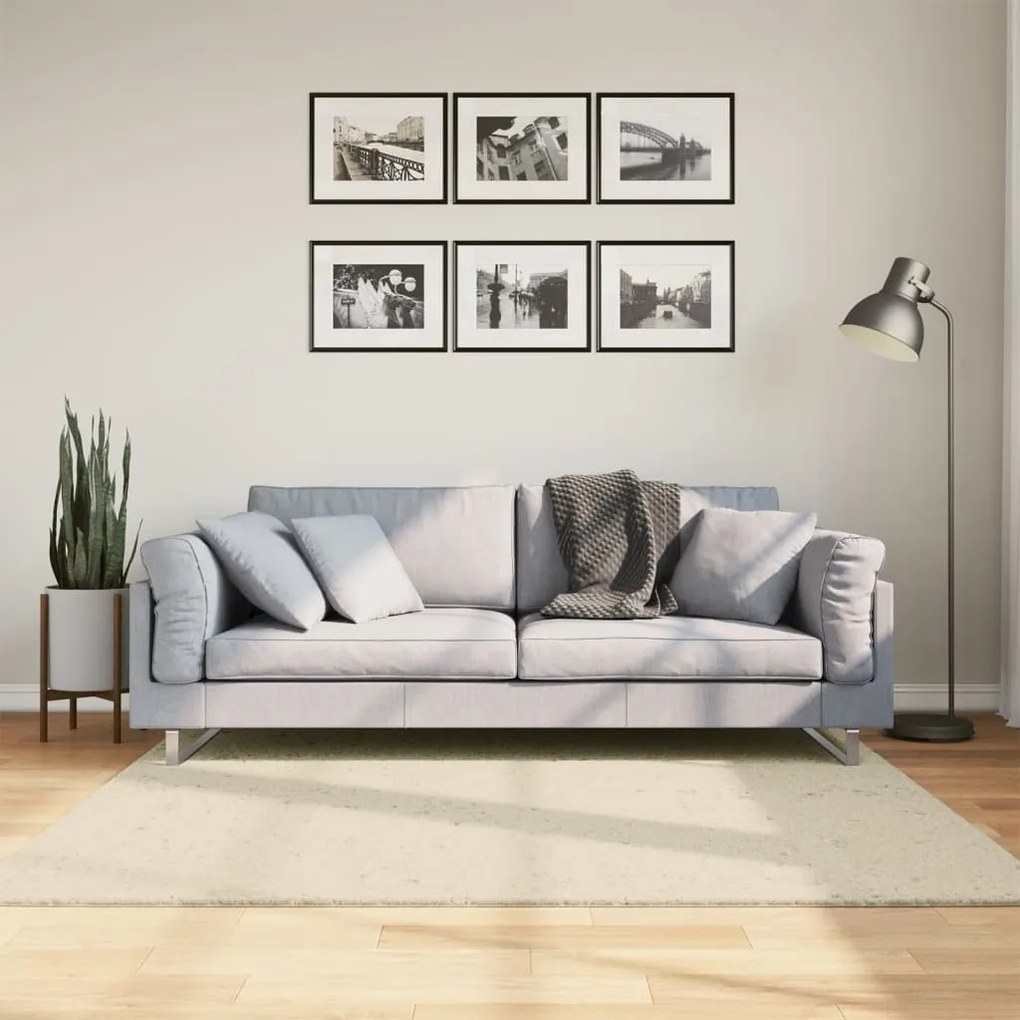 vidaXL Tapete pelo curto macio e lavável HUARTE 160x160 cm cor creme