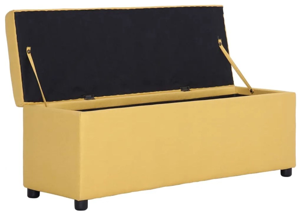 Banco c/ compartimento de arrumação 116 cm poliéster amarelo